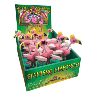 Jouet à presser en bois flamant rose (assorti)