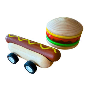 Burgers et hot-dogs en bois (assortis)